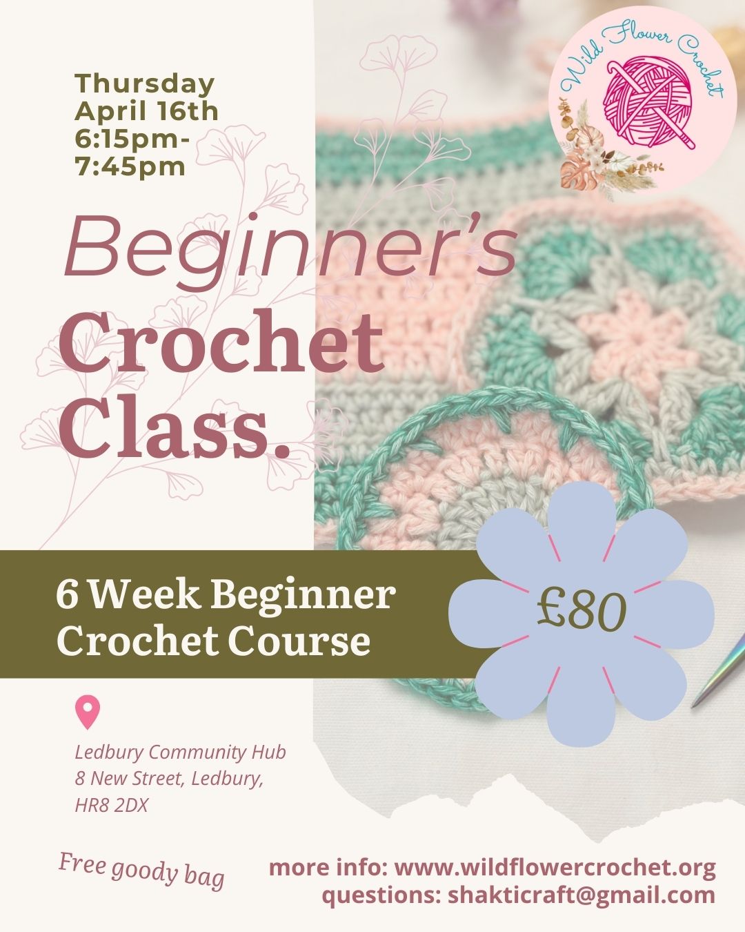 6 Week Beginner's Crochet Class in Ledbury