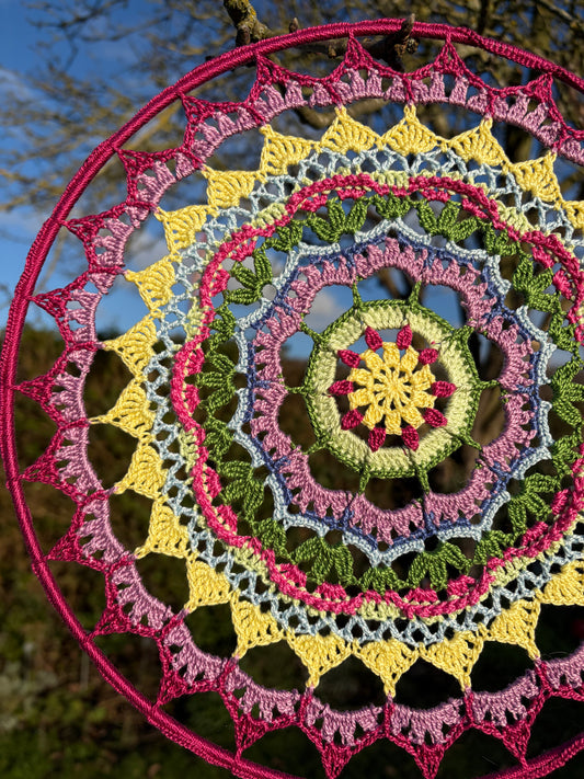 Bloom Mandala Crochet Pattern | Boho Floral Mandala Wall Hanging | PDF