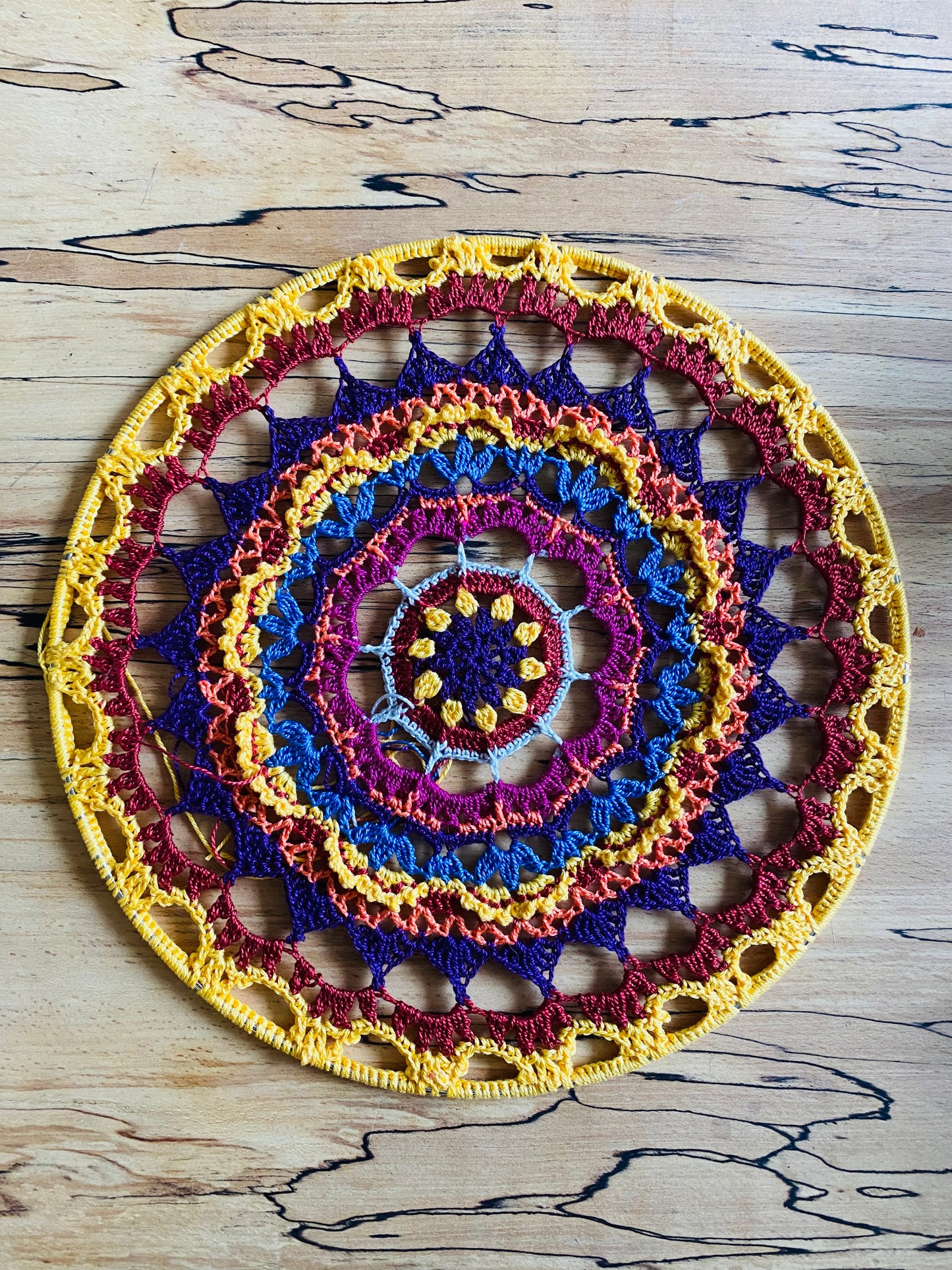 Bloom Mandala Crochet Pattern | Boho Floral Mandala Wall Hanging | PDF