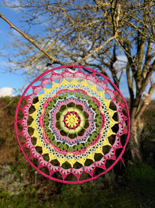 Bloom Mandala Crochet Pattern | Boho Floral Mandala Wall Hanging | PDF