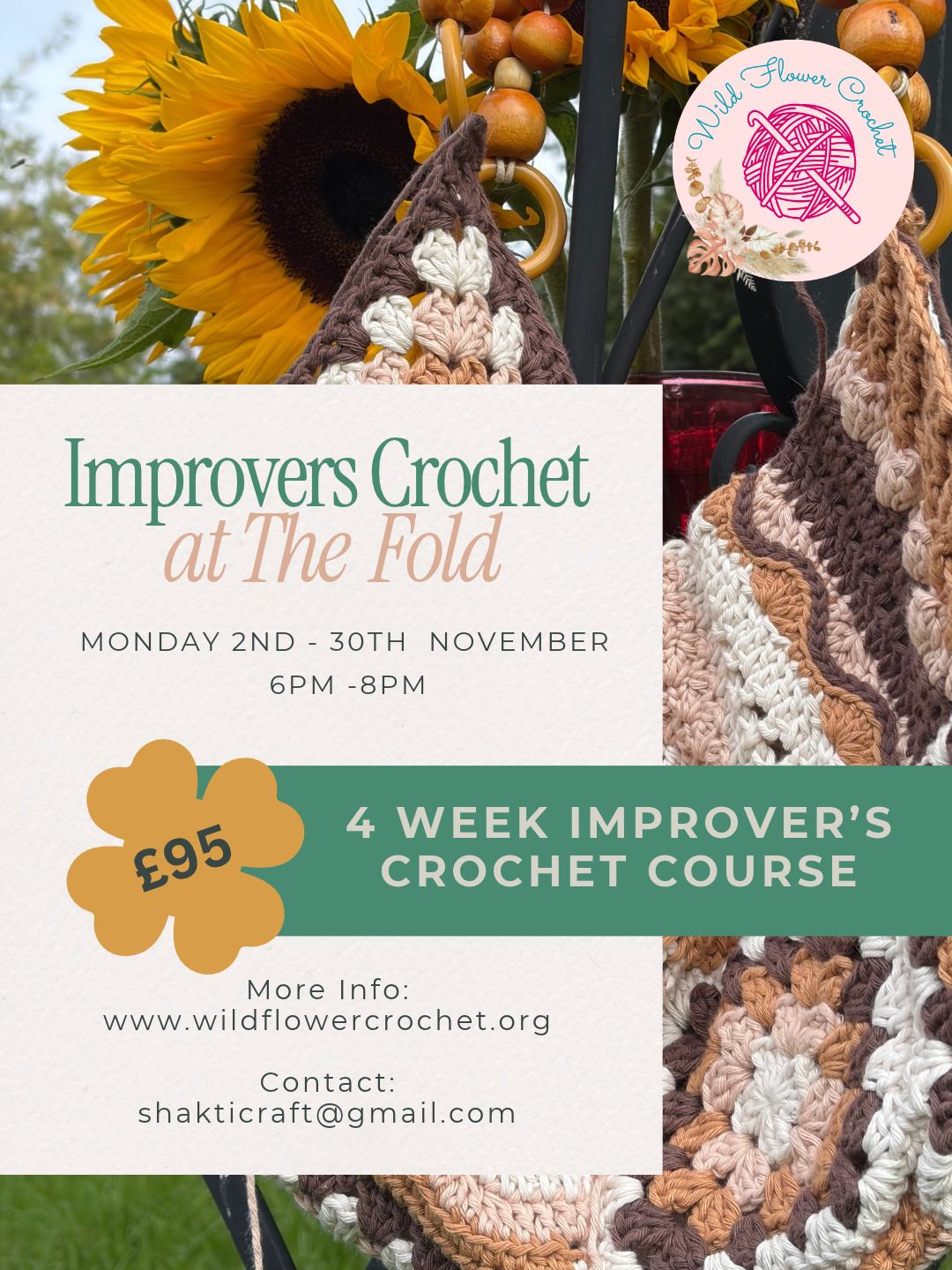 Improvers Crochet Course - Make Your Own Crochet Bag | The Fold, Malvern & Worcester | November 2026